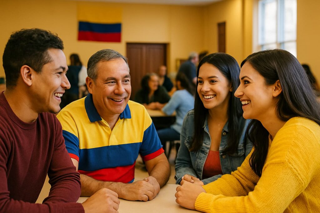 colombianos-reunidos-en-espana-asociaciones-1024x683 Ideas para no sentirme solo en España como inmigrante colombiano: cómo conocer amigos