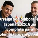 Arraigo sociolaboral en España 2025 – colombiano firmando contrato laboral